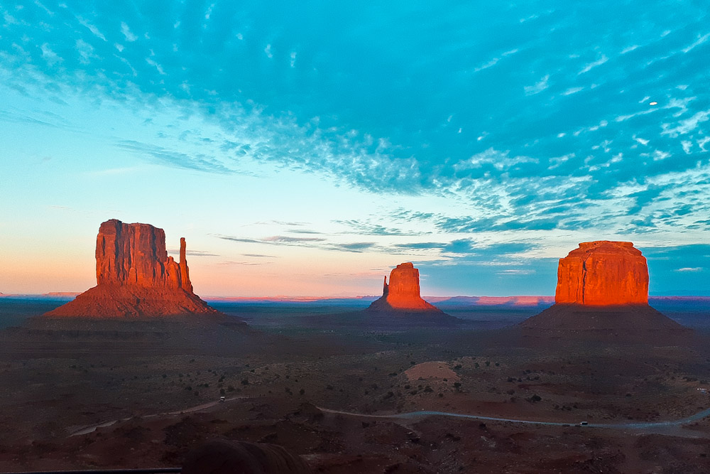 Sonnenuntergang The View Hotel Monument Valley Restaurant