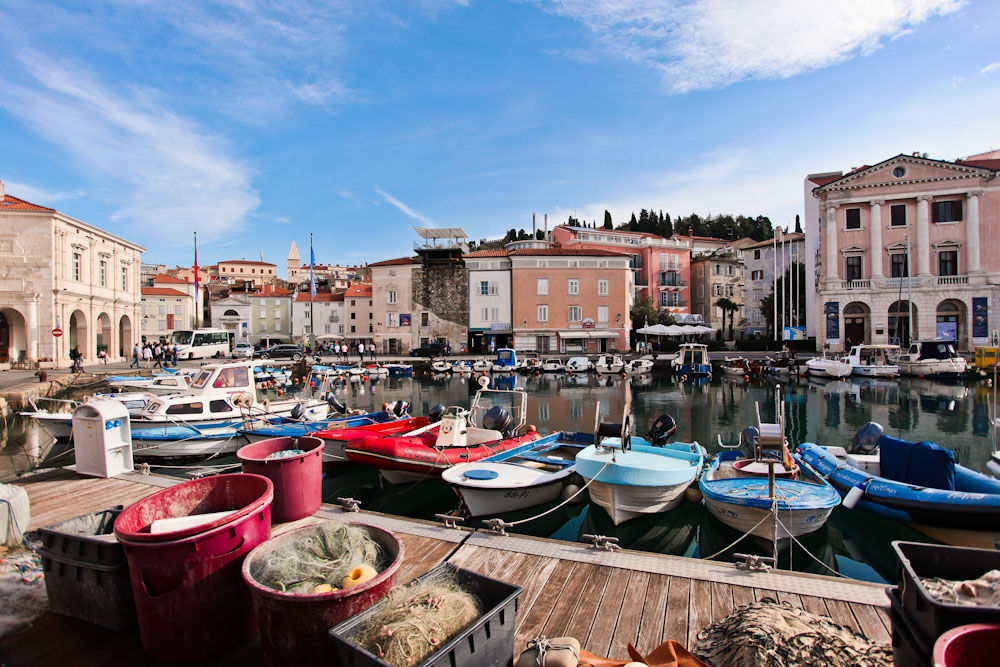 Hafen von Piran in Slowenien