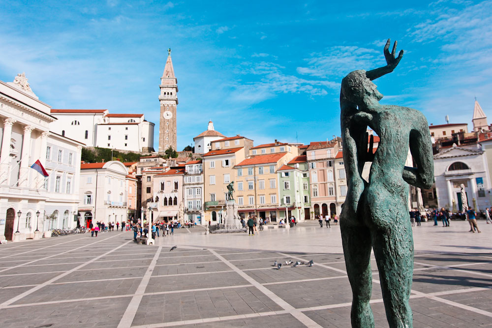 Piran Tartini-Platz Slowenien