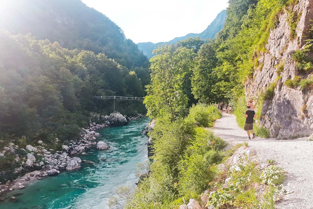 Wanderung Slap Kozjak im Soca Tal mit Kindern