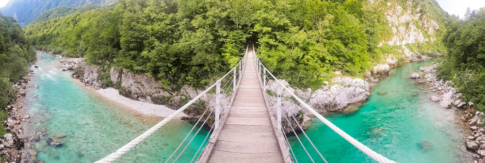 Soca Tal Hängebrücke bei Kobarid