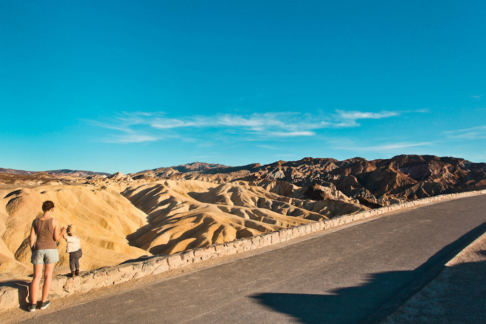 Death Valley mit Kindern am Zabriskie Point