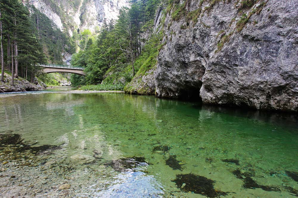 Im Höllental wandern entlang der Schwarza