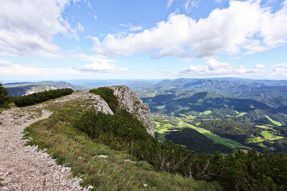 Aussicht beim Abstieg vom Jakobskogel mit Kindern