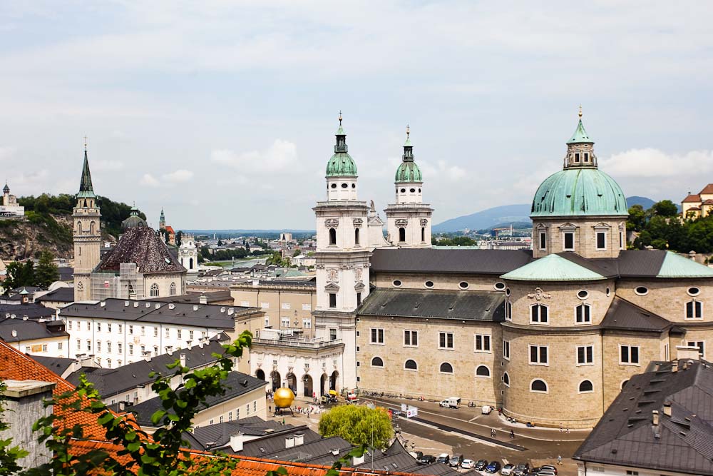 Salzburger Dom vom Festungsberg aus gesehen