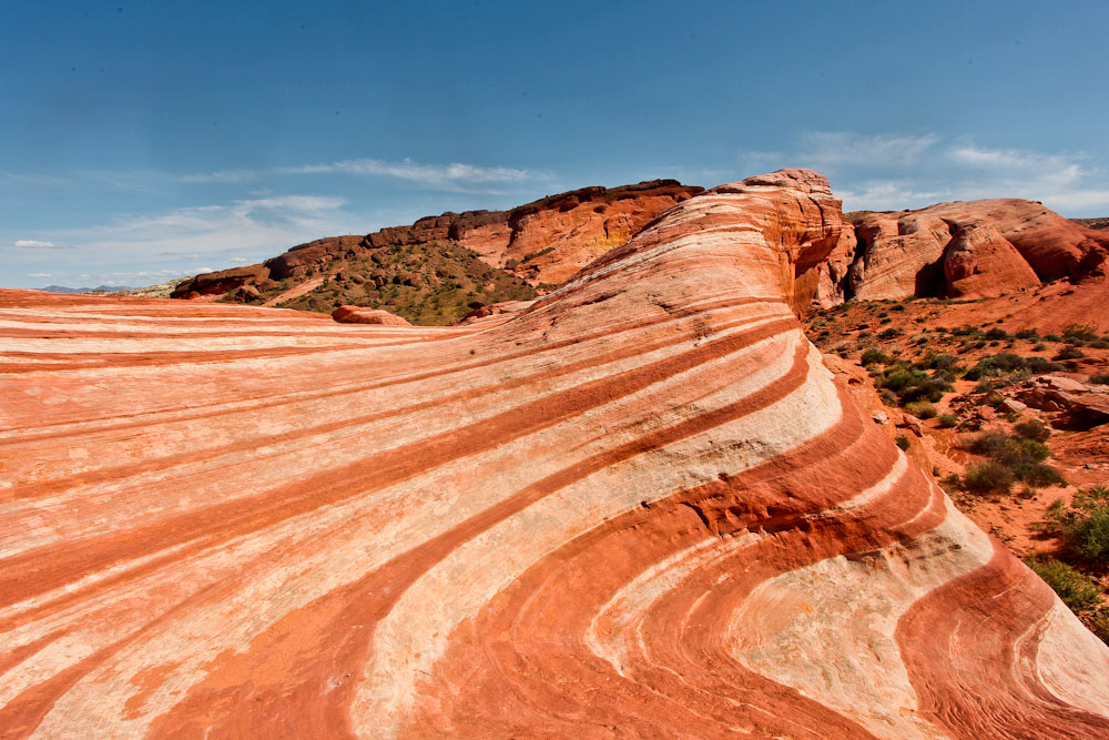 Eine der Valley of Fire Sehenswürdigkeiten: die kleine Fire Wave