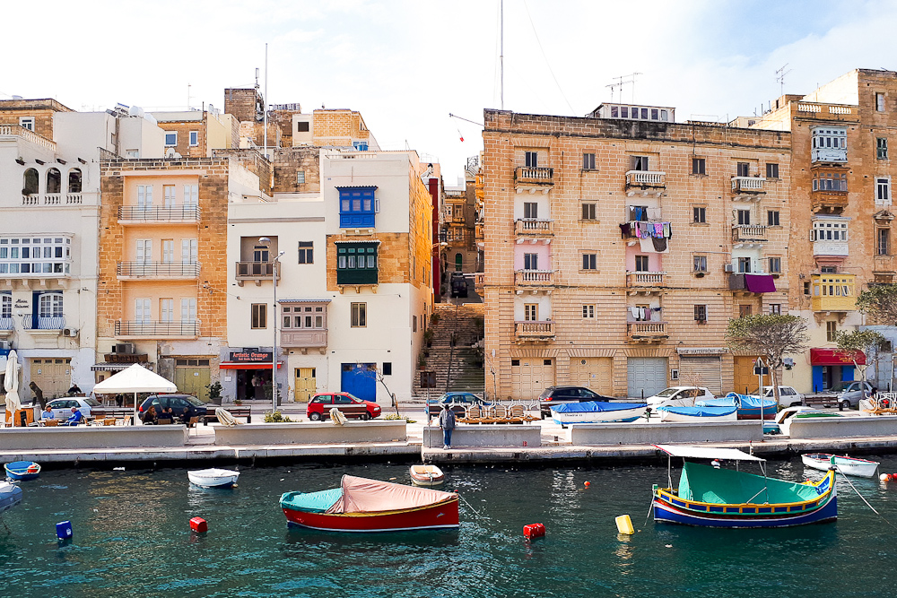 Häuser in Senglea, Malta