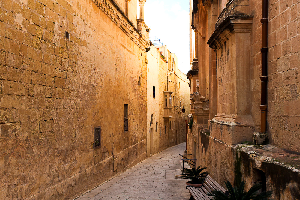 Altstadt von Mdina auf Malta im Winter