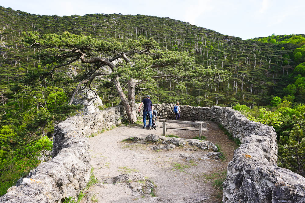 Die Jordankanzel, schöner Rastplatz und Aussichtspunkt im Naturpark Föhrenberge