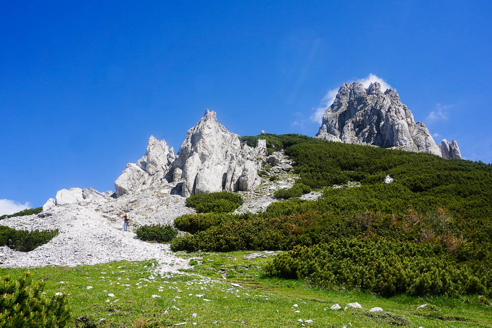 Hirscheggsattel: Blick Richtung Vordernberger Griesmauer