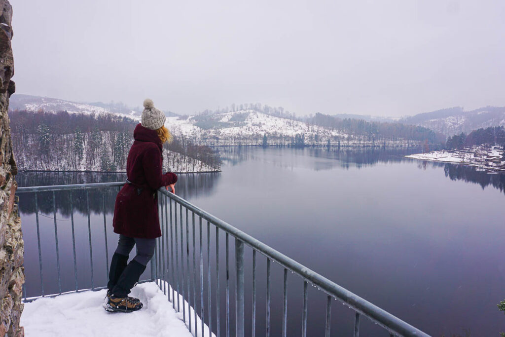 Wandern im Winter im Waldviertel: Stausee Dobra