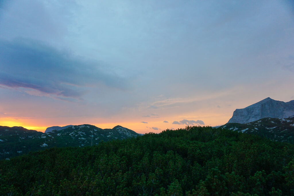 Dachstein Wiesberghaus Sonnenaufgang