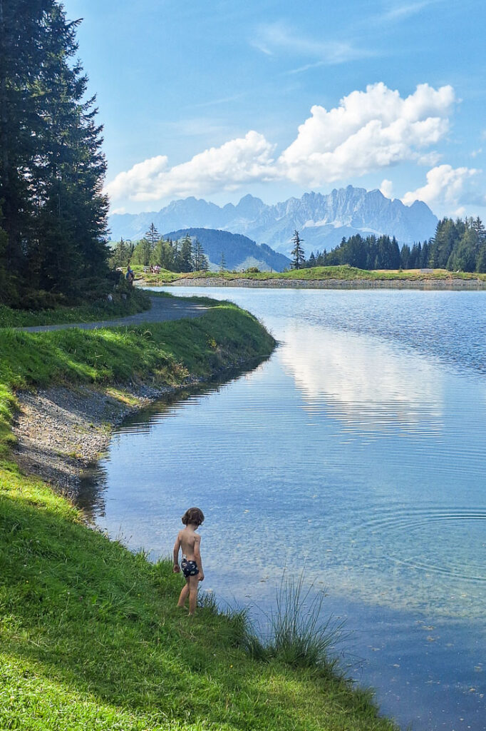 Streubödensee Pillerseetal mit Kindern Bergbahnen Fieberbrunn Sommer