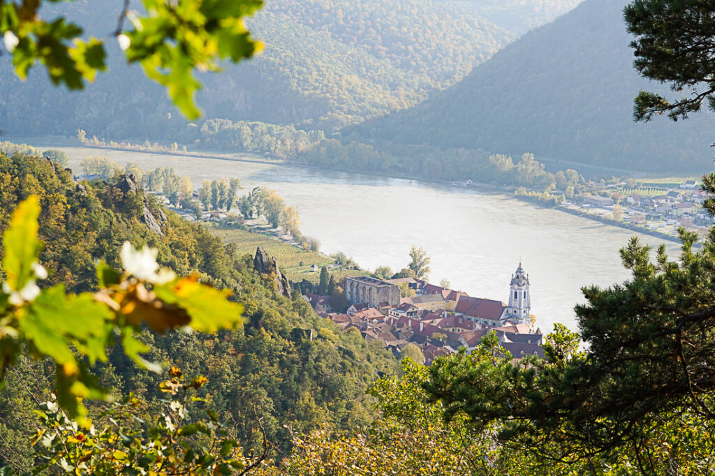 Vogelbergsteig Blick auf Dürnstein