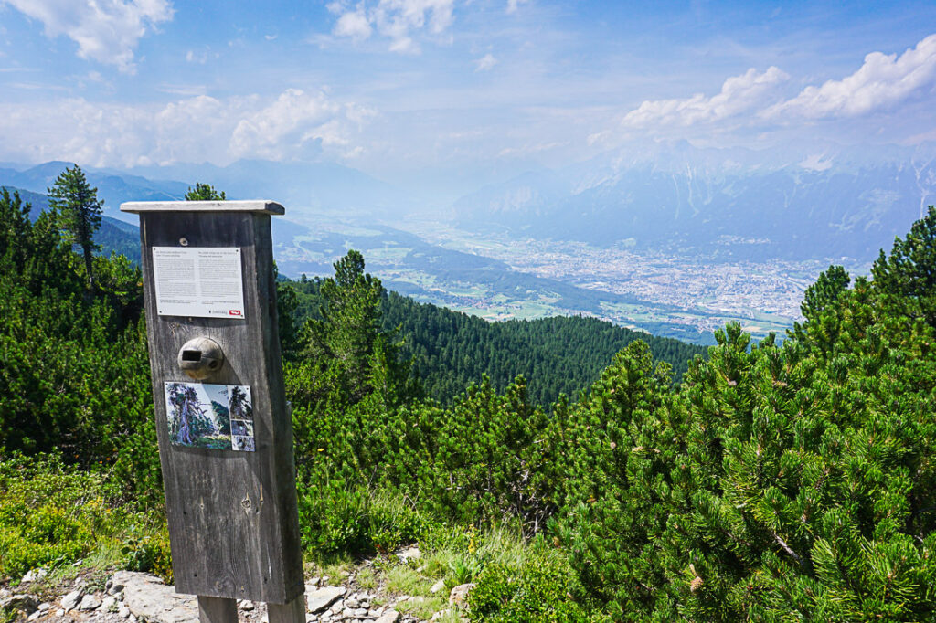 Zirbenweg Aussicht auf Innsbruck