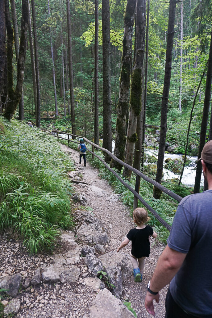 Wanderweg zum Gollinger Wasserfall mit Kleinkindern