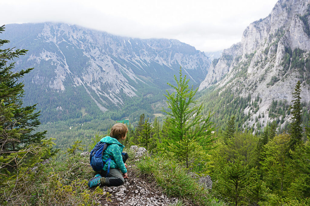 Aussicht Kamplriedl Grüner See Tragöß mit Kindern wandern